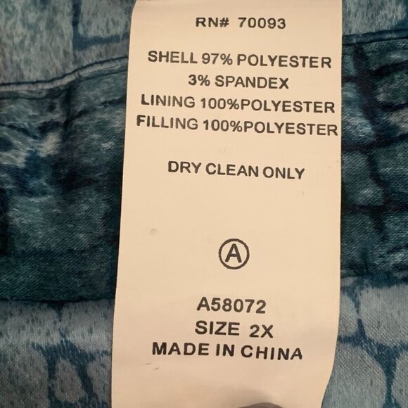 NWT Christine Thomson Modern Quilted Shirt Jacket Dark Teal Plus Size 2X - Picture 16 of 16